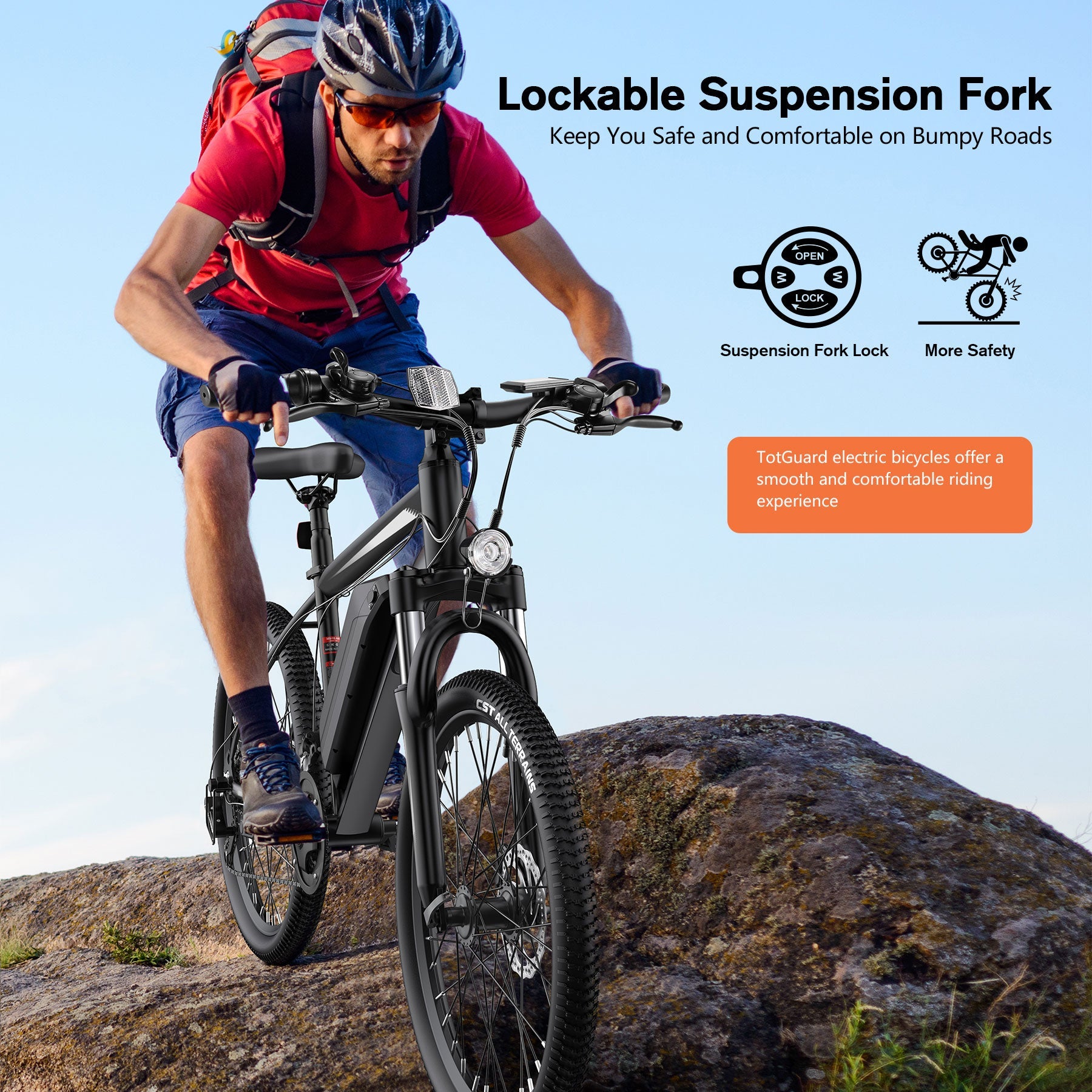 TotGuard T-266 Adult Commuter Electric Mountain Bike - TotGuard