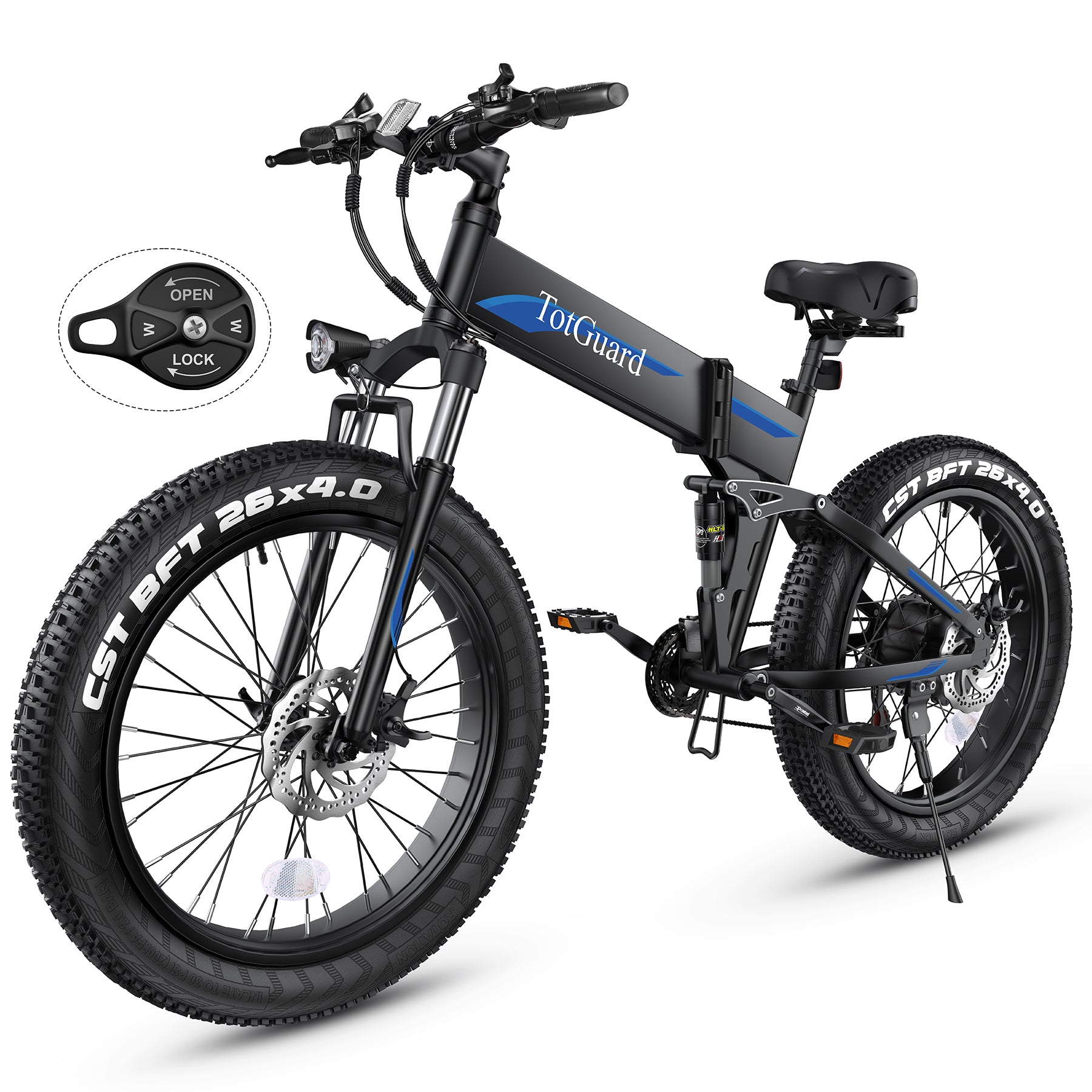 electric all terrain bicycles TotGuard Pioneer All Terrain Folding Fat Tire Electric Bike