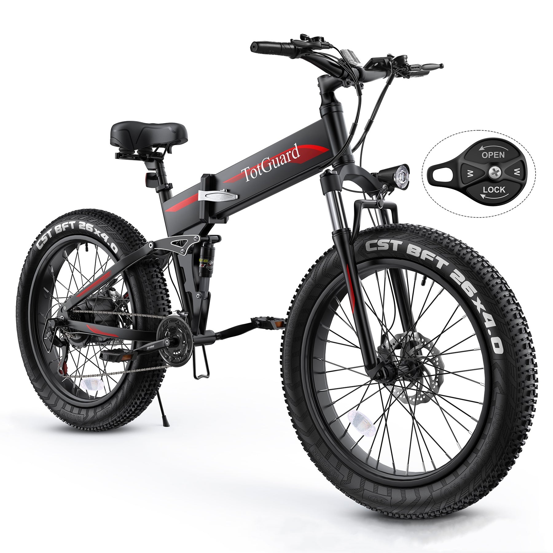 TotGuard T-268 All Terrain Folding Fat Tire Electric Bike - TotGuard