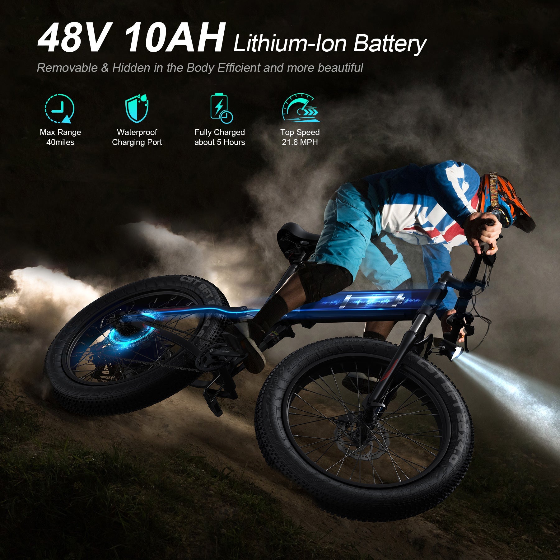 TotGuard T-268 All Terrain Folding Fat Tire Electric Bike - TotGuard