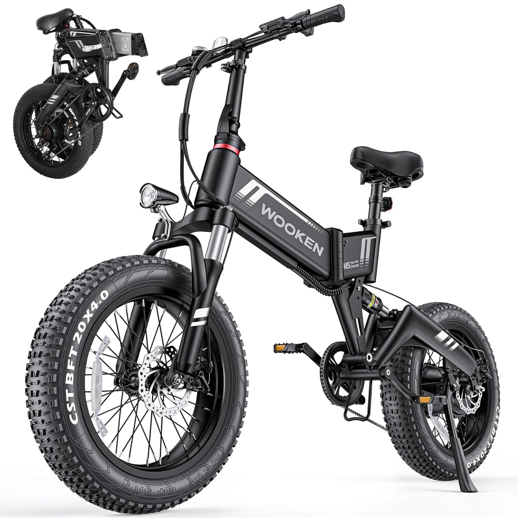 TotGuard W-206 Full Suspension Folding Fat Tire Electric Bike - TotGuard