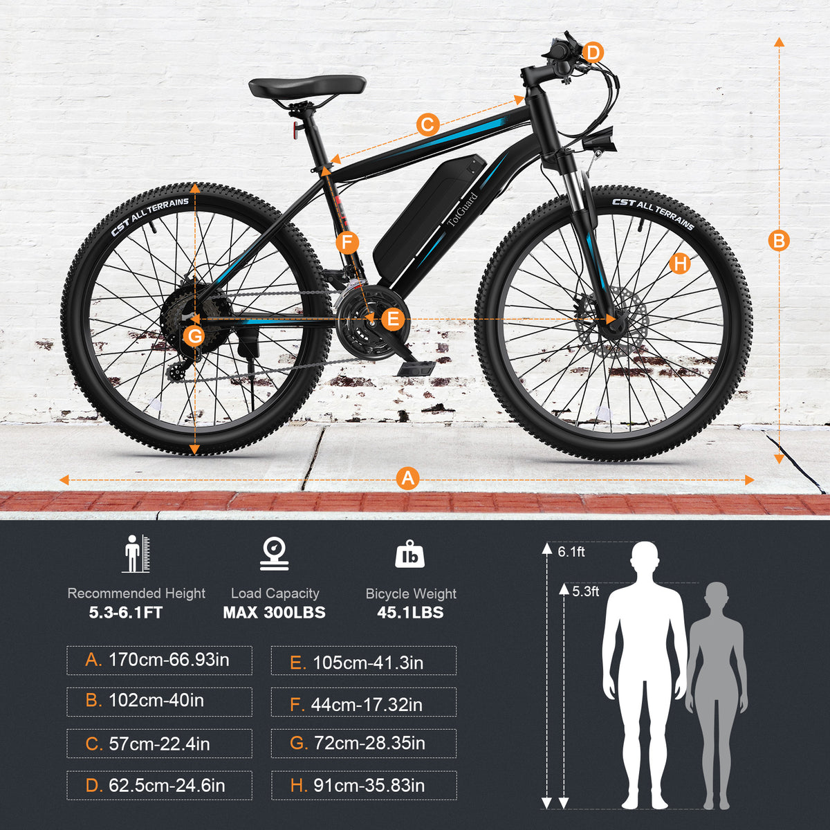TotGuard Chaser Adult Commuter Electric Mountain Bike - TotGuard