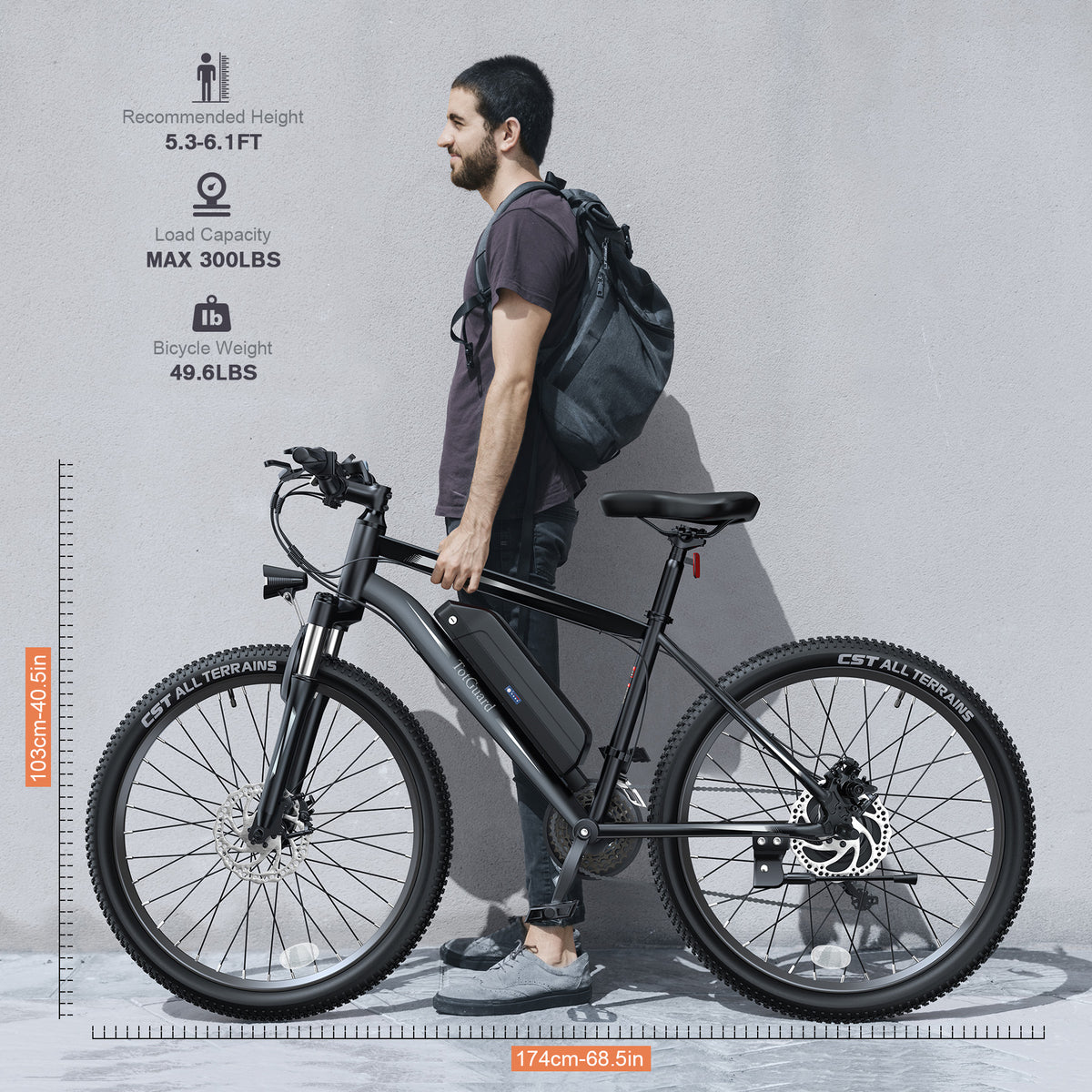 TotGuard Trekker Hardtail Trail Electric Mountain Bike - TotGuard