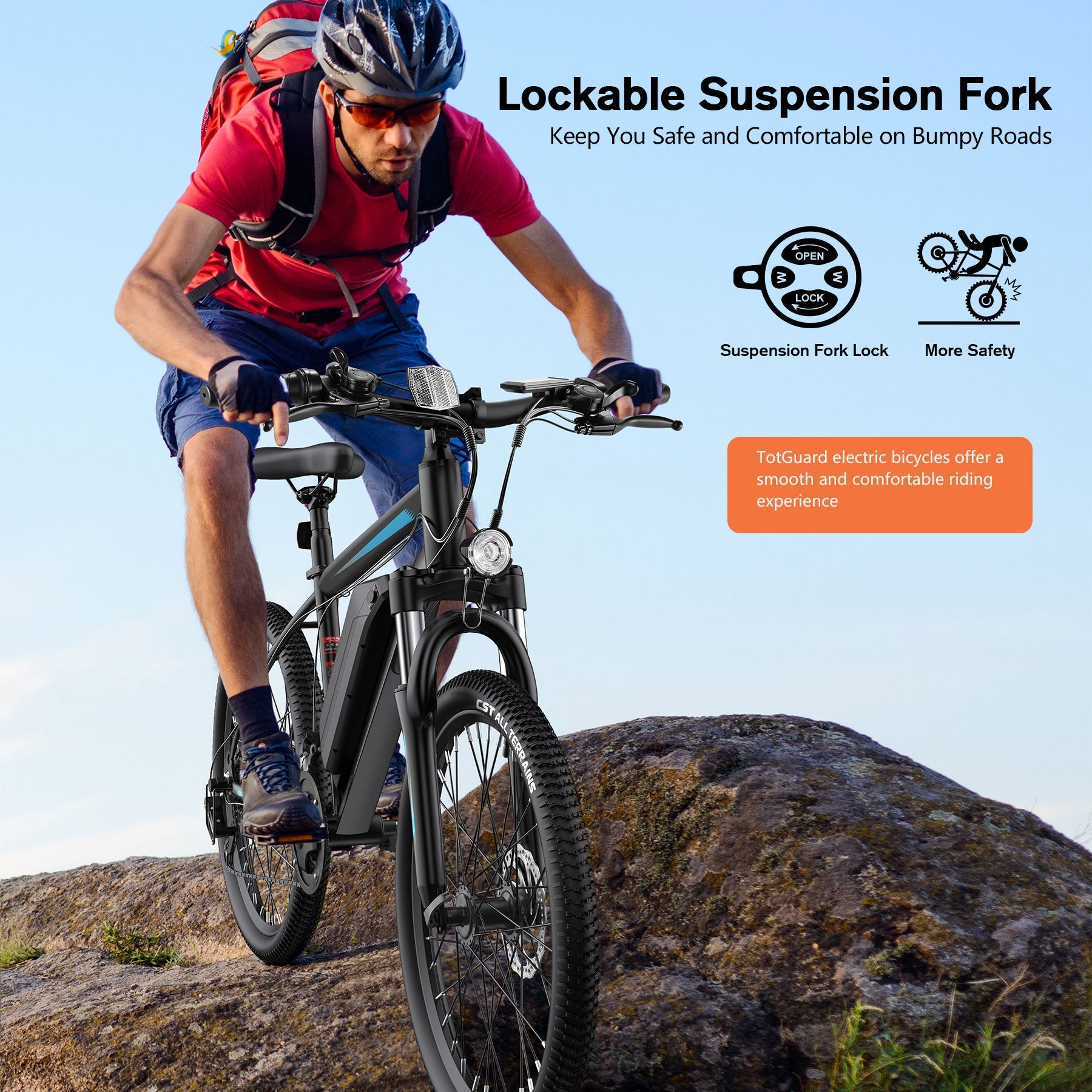 TotGuard T-266 Adult Commuter Electric Mountain Bike - TotGuard