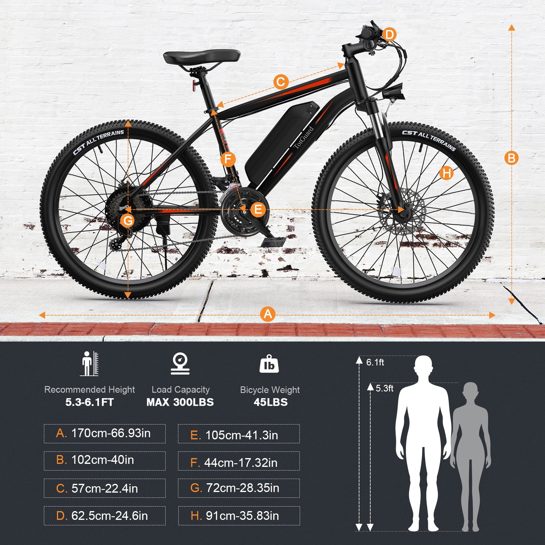 TotGuard T-266 Adult Commuter Electric Mountain Bike - TotGuard