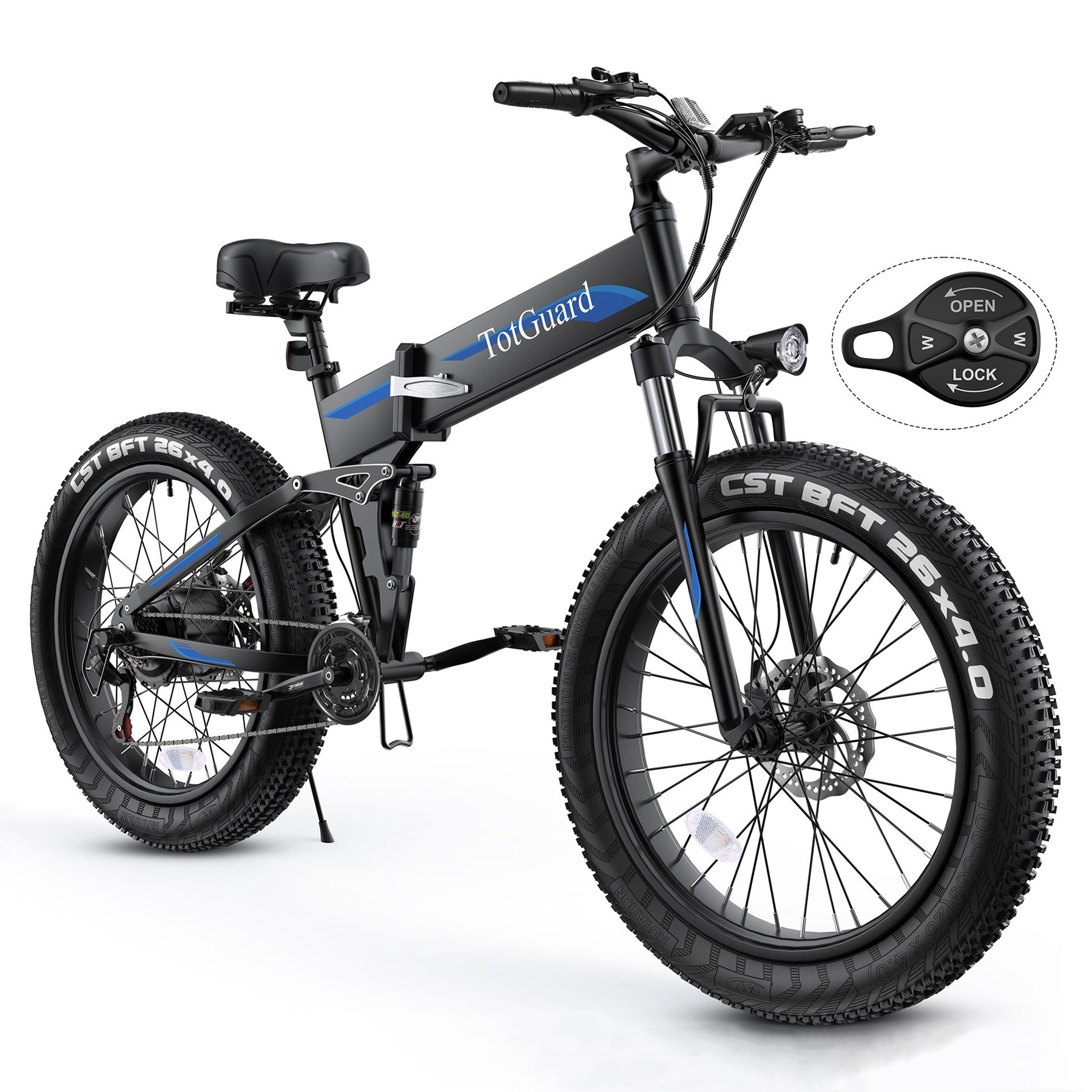 TotGuard Pioneer All Terrain Folding Fat Tire Electric Bike - TotGuard