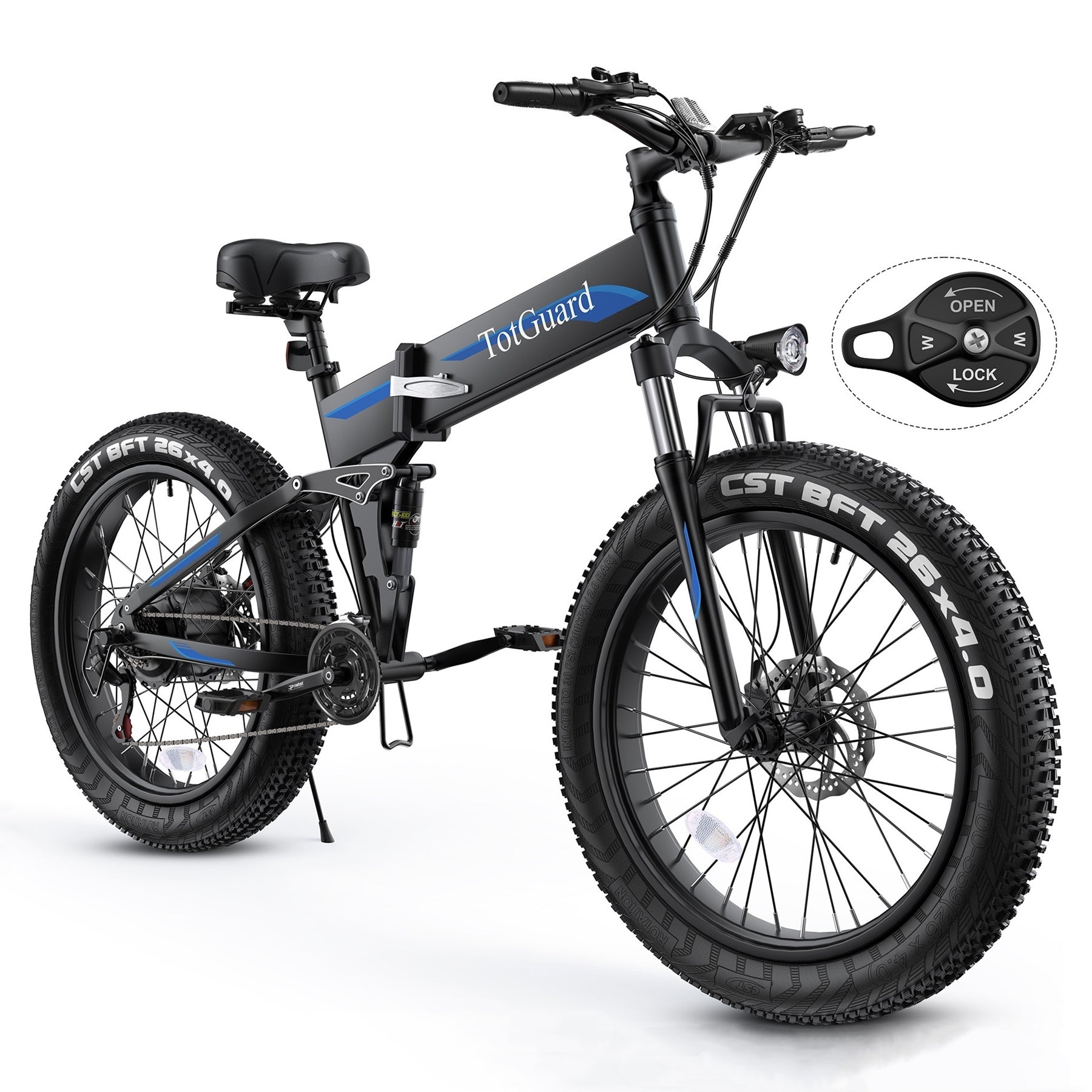 TotGuard T-268 All Terrain Folding Fat Tire Electric Bike - TotGuard