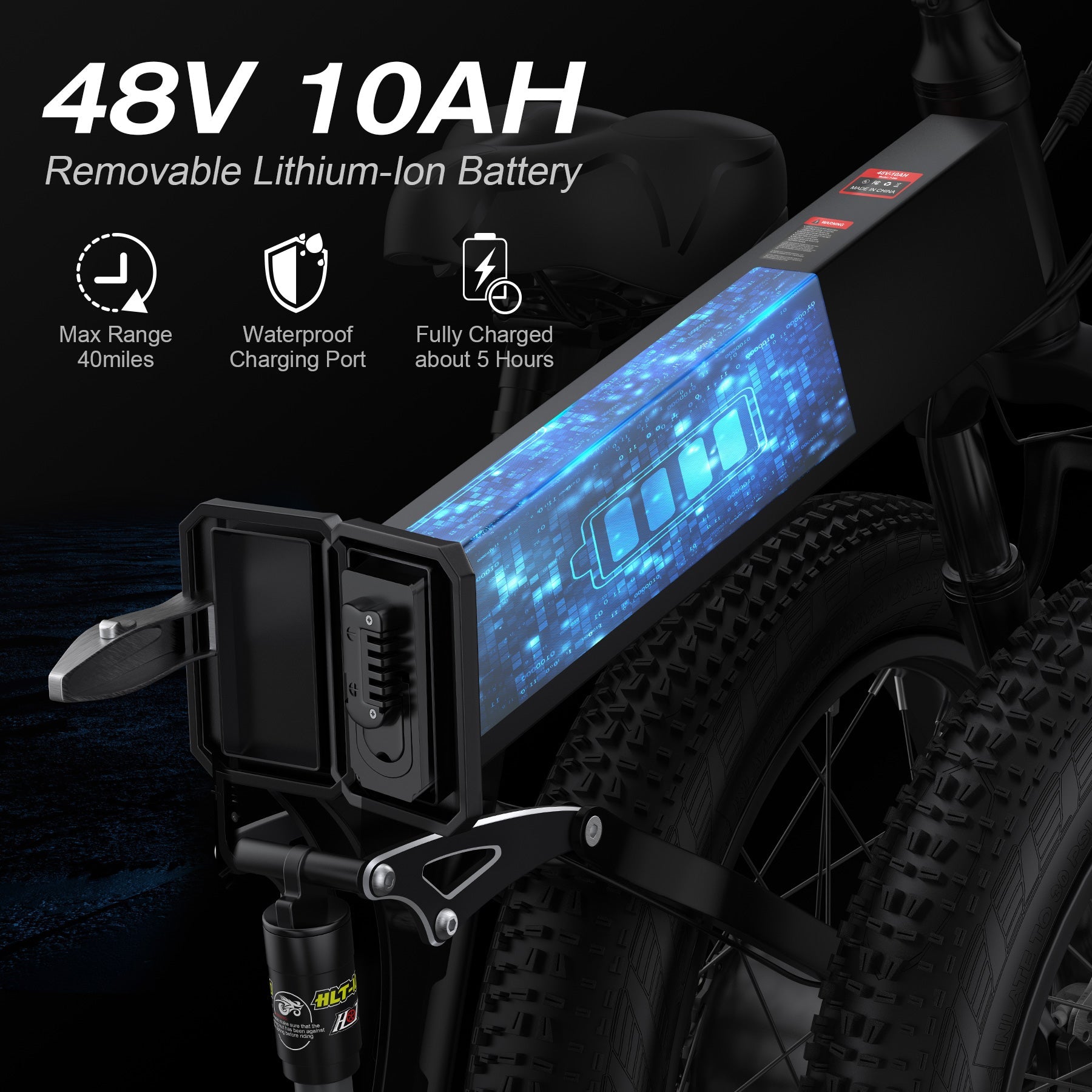 TotGuard T-268 All Terrain Folding Fat Tire Electric Bike - TotGuard