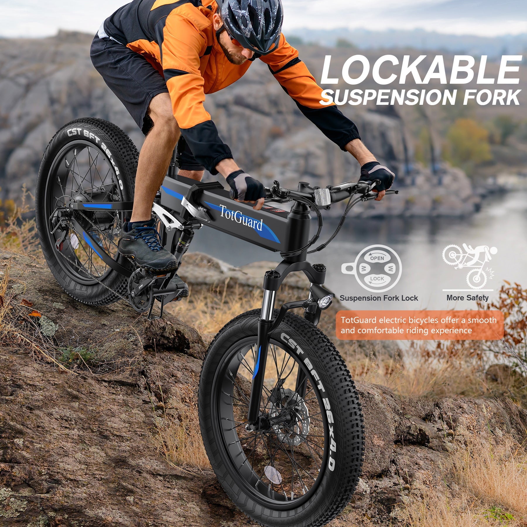 TotGuard T-268 All Terrain Folding Fat Tire Electric Bike - TotGuard