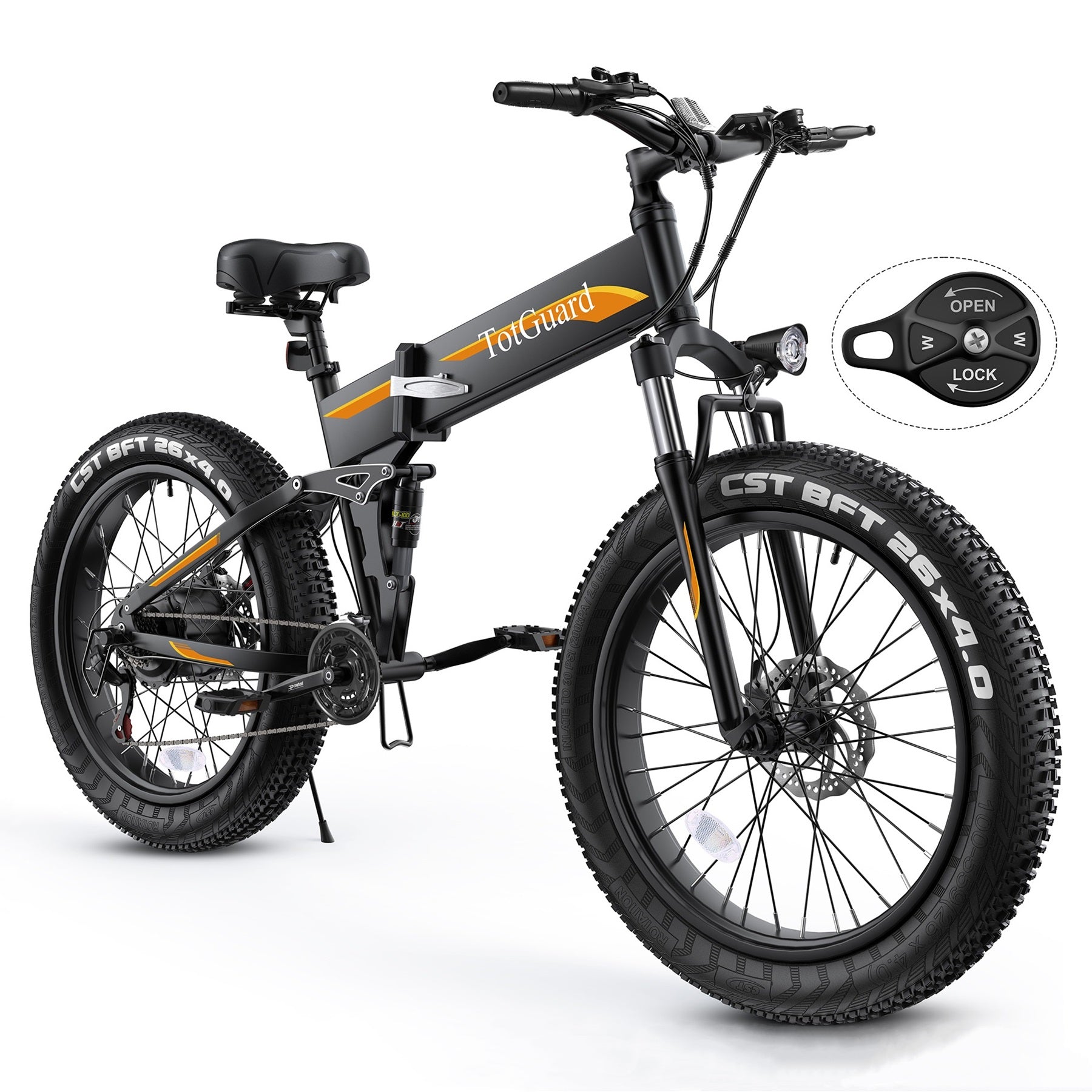 TotGuard Pioneer All Terrain Folding Fat Tire Electric Bike - TotGuard