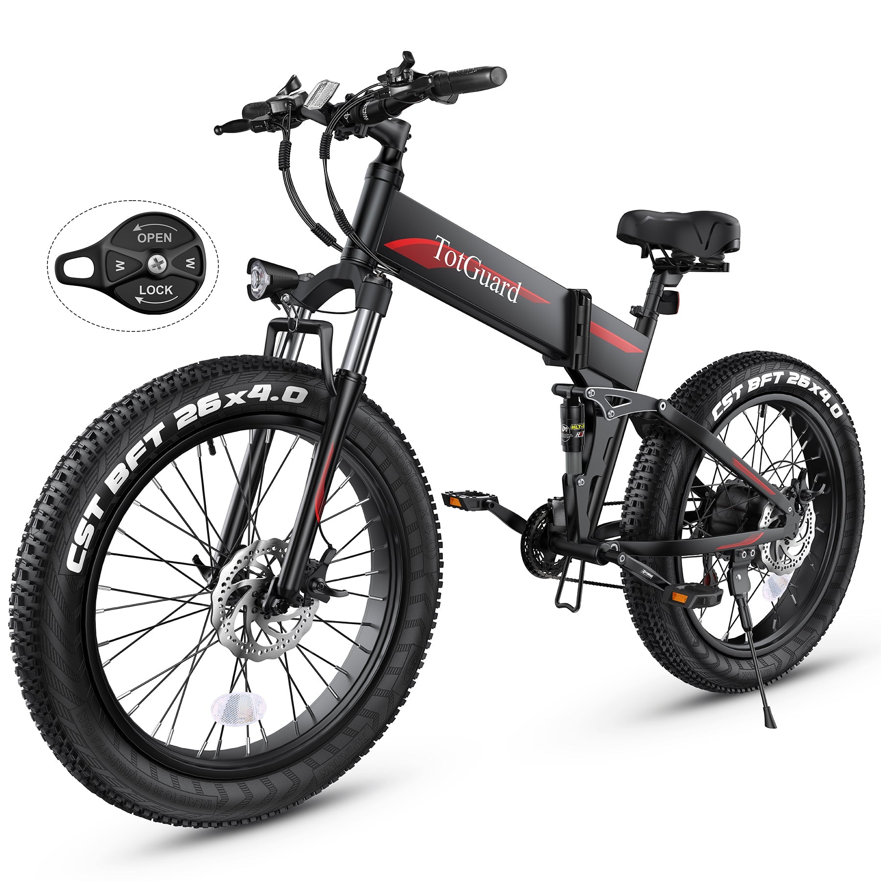 TotGuard T-268 All Terrain Folding Fat Tire Electric Bike - TotGuard