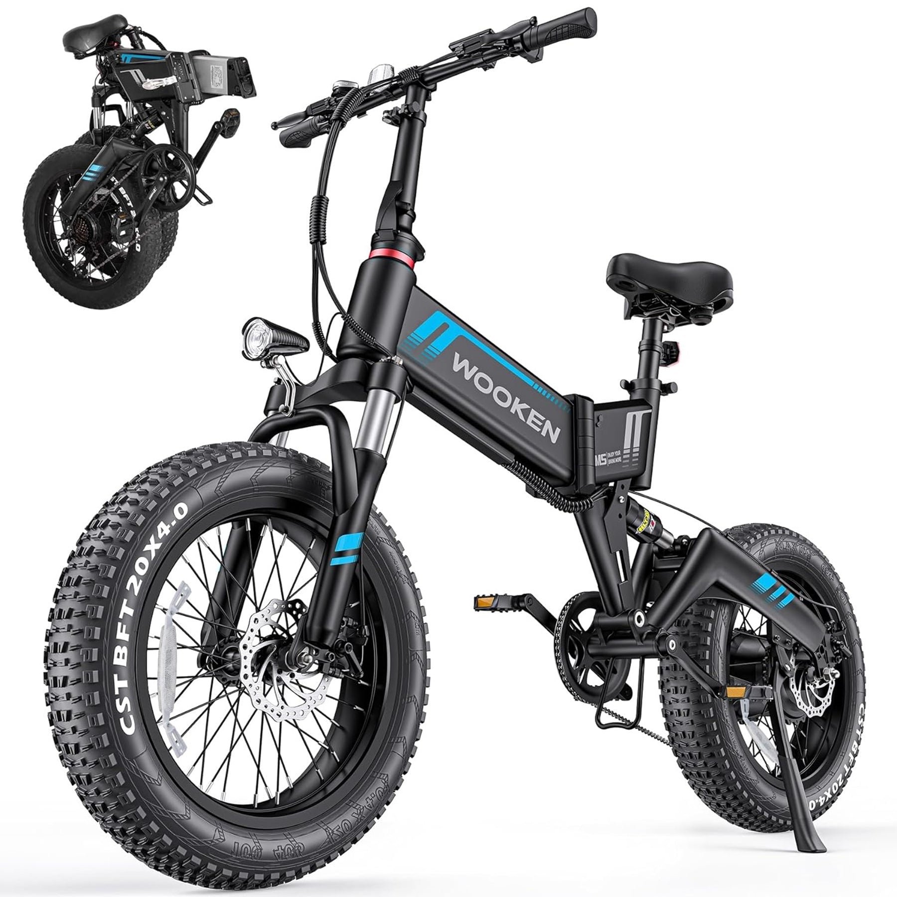TotGuard W-206 Full Suspension Folding Fat Tire Electric Bike - TotGuard