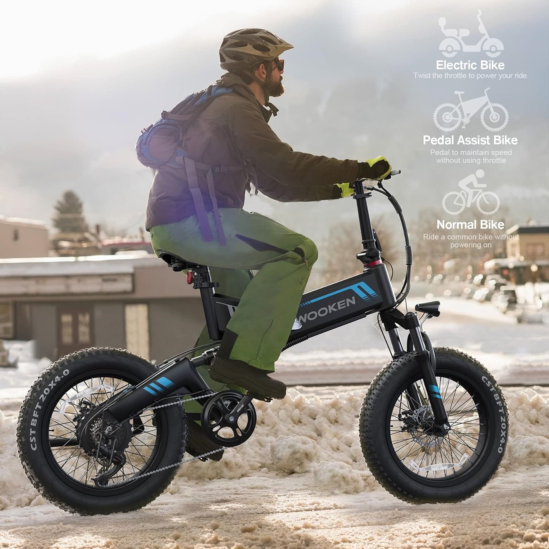TotGuard W-206 Full Suspension Folding Fat Tire Electric Bike - TotGuard