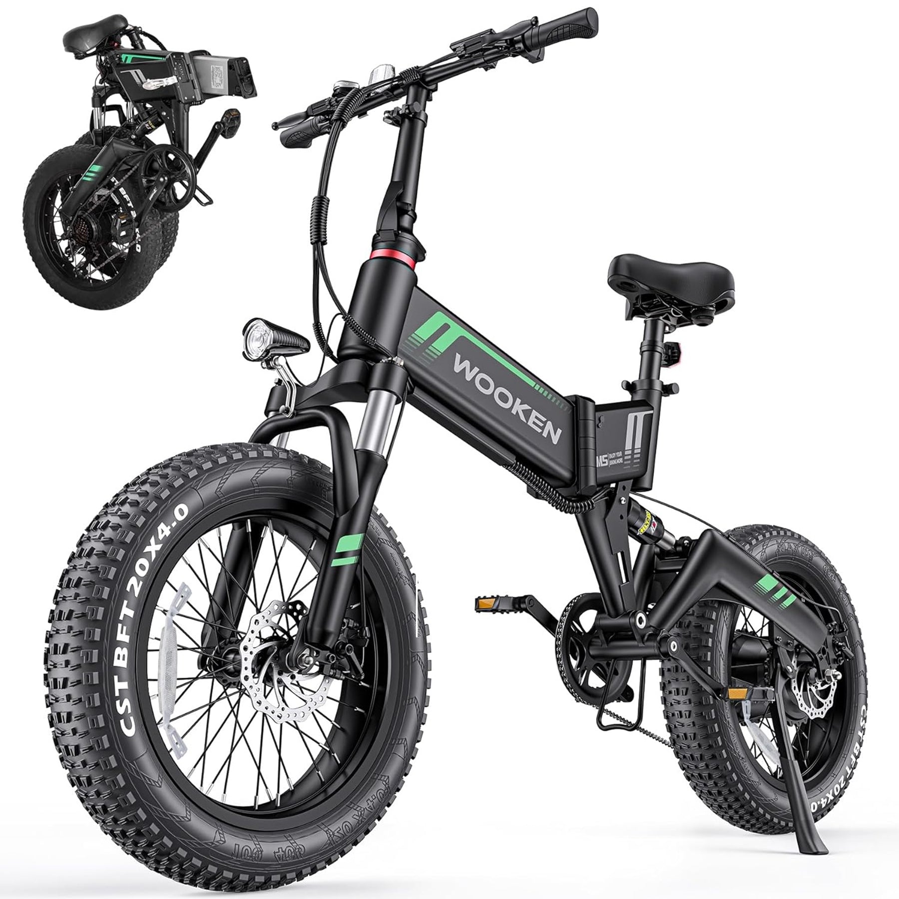 TotGuard W-206 Full Suspension Folding Fat Tire Electric Bike - TotGuard