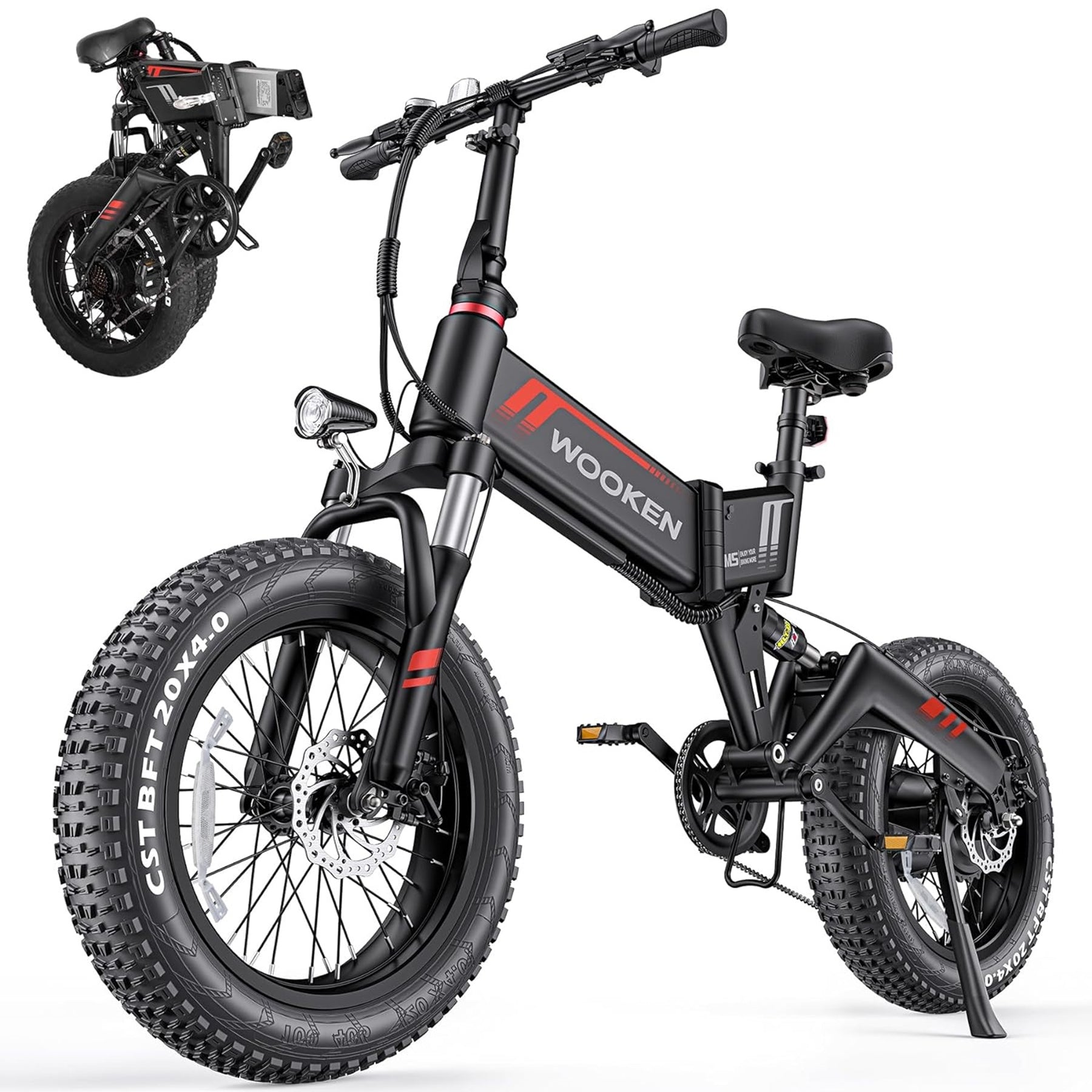 TotGuard W-206 Full Suspension Folding Fat Tire Electric Bike - TotGuard
