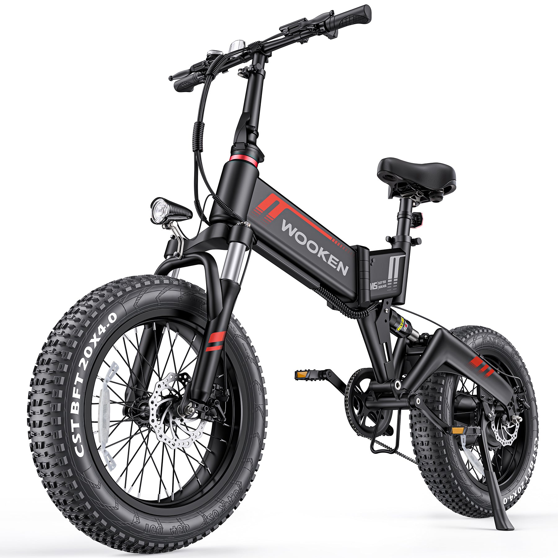 TotGuard Wooken Full Suspension Folding Fat Tire Electric Bike - TotGuard