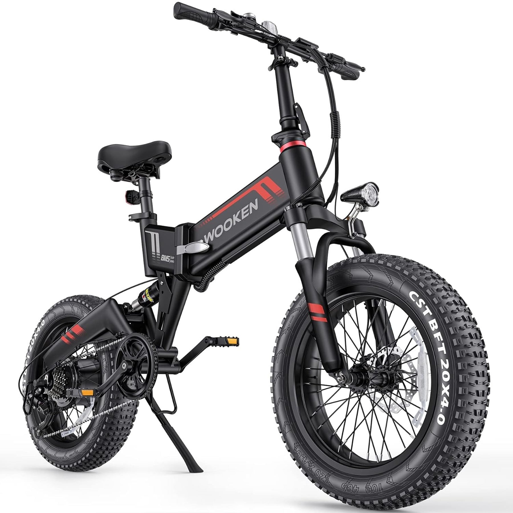 TotGuard Wooken Full Suspension Folding Fat Tire Electric Bike - TotGuard