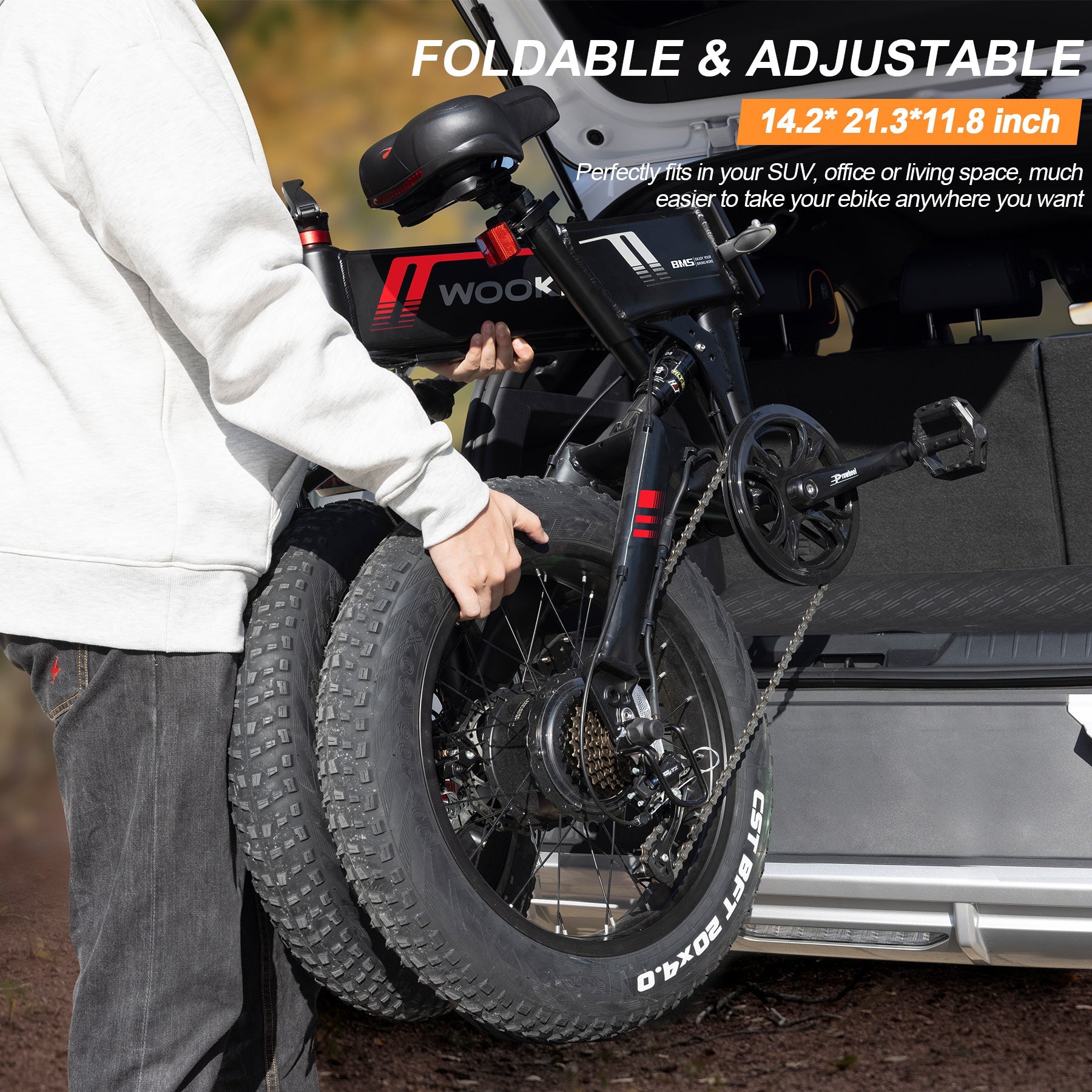 TotGuard W-206 Full Suspension Folding Fat Tire Electric Bike - TotGuard