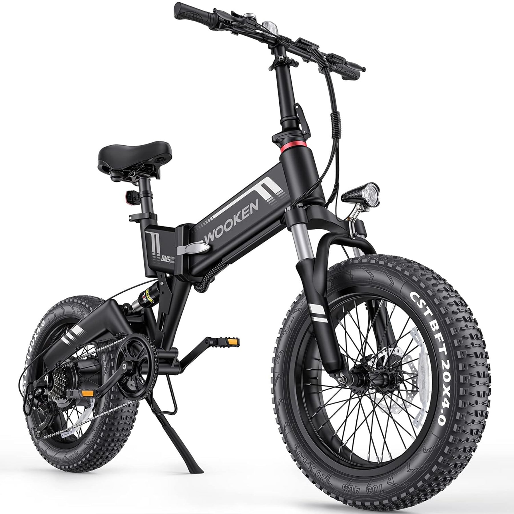 TotGuard Wooken Full Suspension Folding Fat Tire Electric Bike - TotGuard