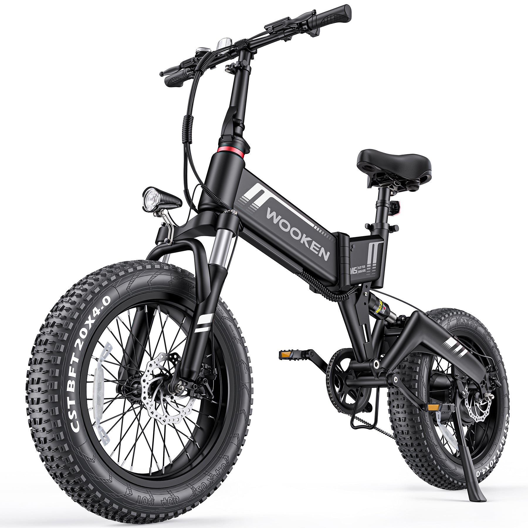 TotGuard Wooken Full Suspension Folding Fat Tire Electric Bike - TotGuard