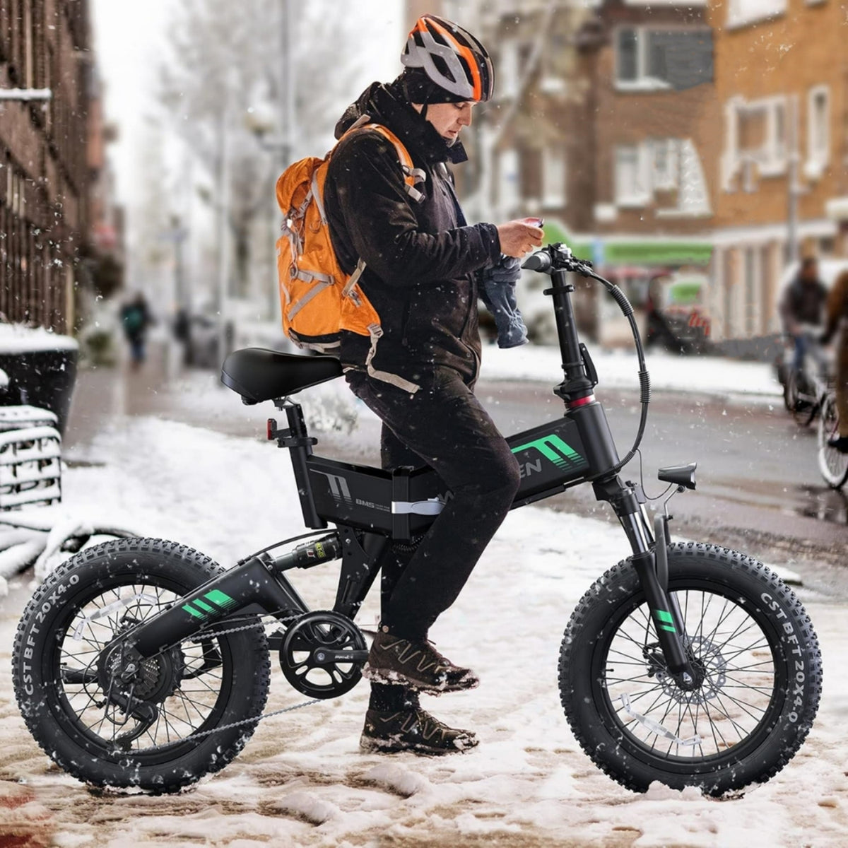 TotGuard Wooken Full Suspension Folding Fat Tire Electric Bike - TotGuard