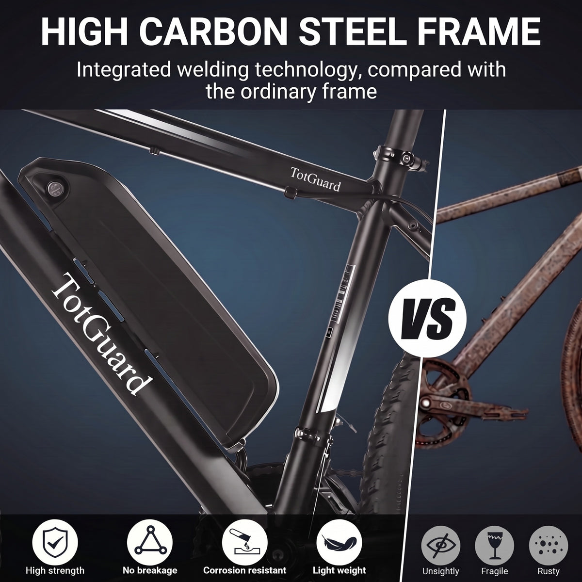 TotGuard Trekker Hardtail Trail Electric Mountain Bike - TotGuard