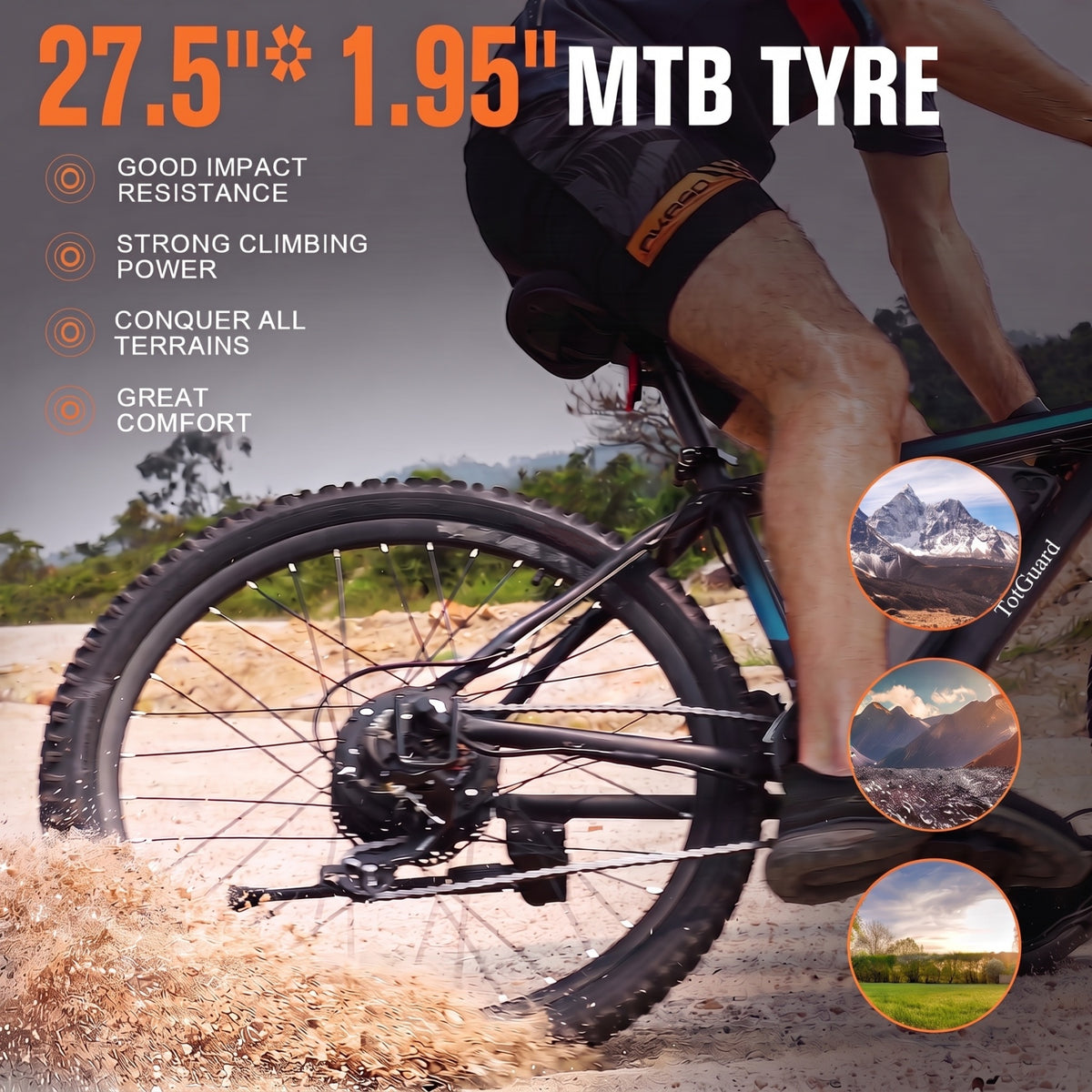 TotGuard Trekker Hardtail Trail Electric Mountain Bike - TotGuard