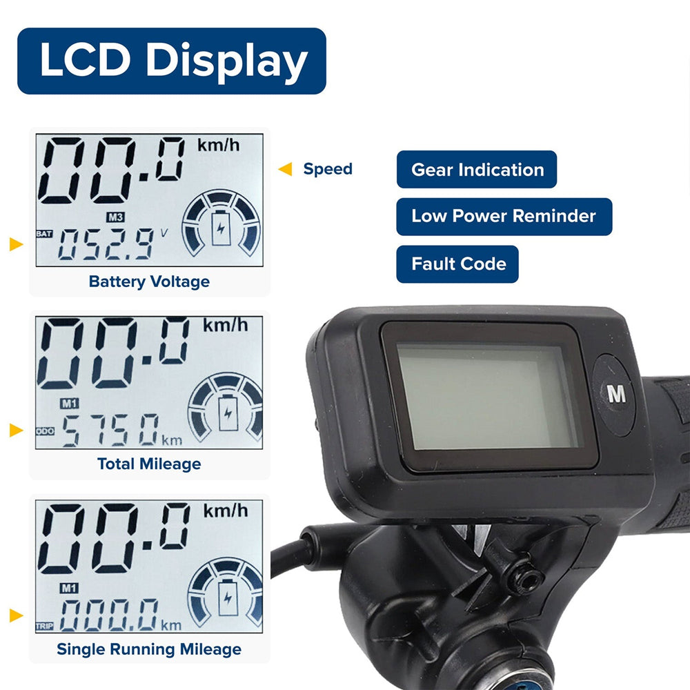 TotGuard Electric Bike Integrated LCD Display Meter - TotGuard